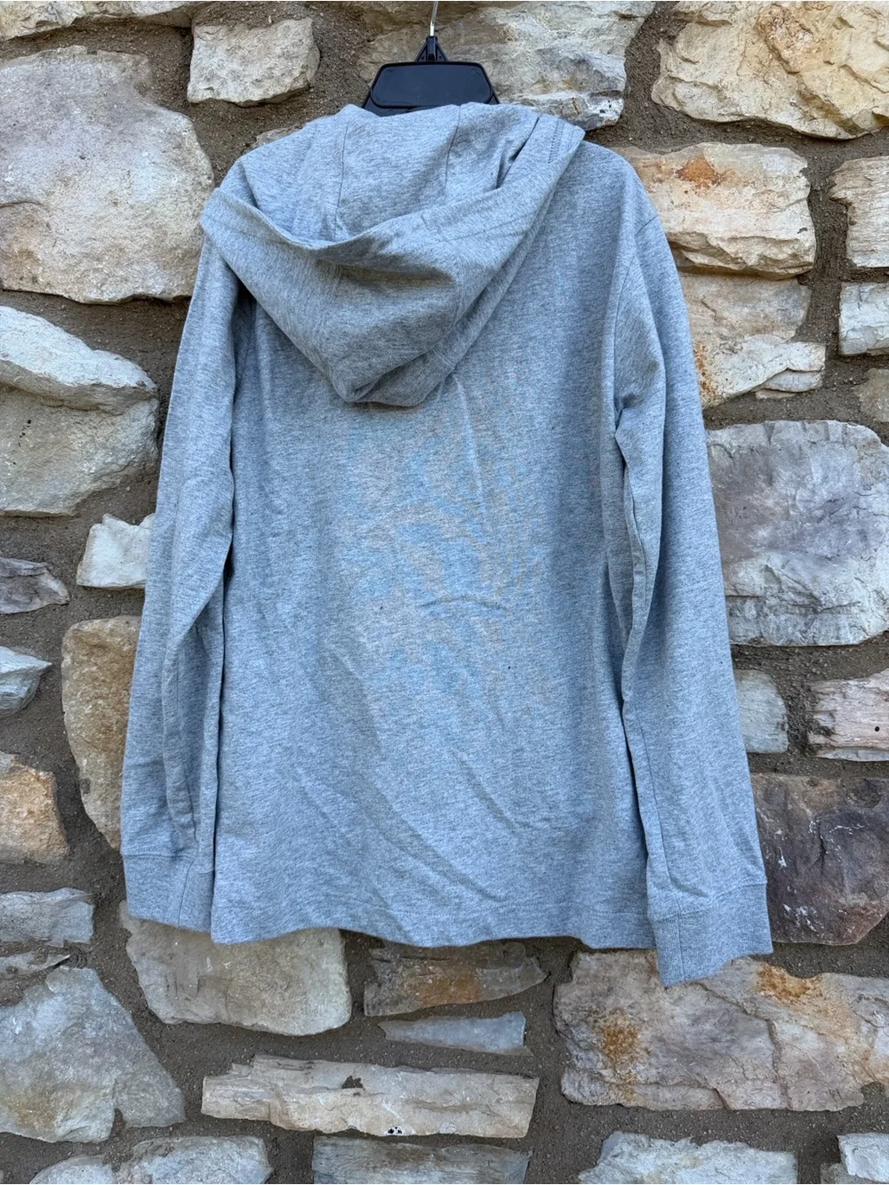 Nike Youth Heather Gray Zip-Up Hoodie with Blue Swoosh size medium NEW